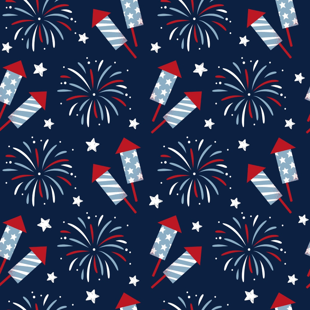 Daily Deal: Patriotic July Pattern 7 Quilting Cotton Fabric - 45" x 2 Yards"