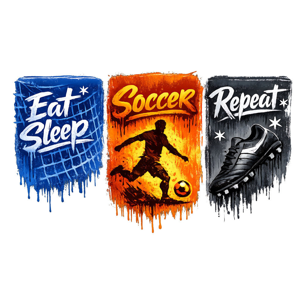 Eat Sleep Soccer Repeat Fabric Panel 2