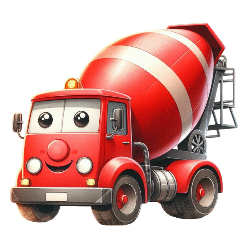 Cute Construction Characters Fabric Panel 24