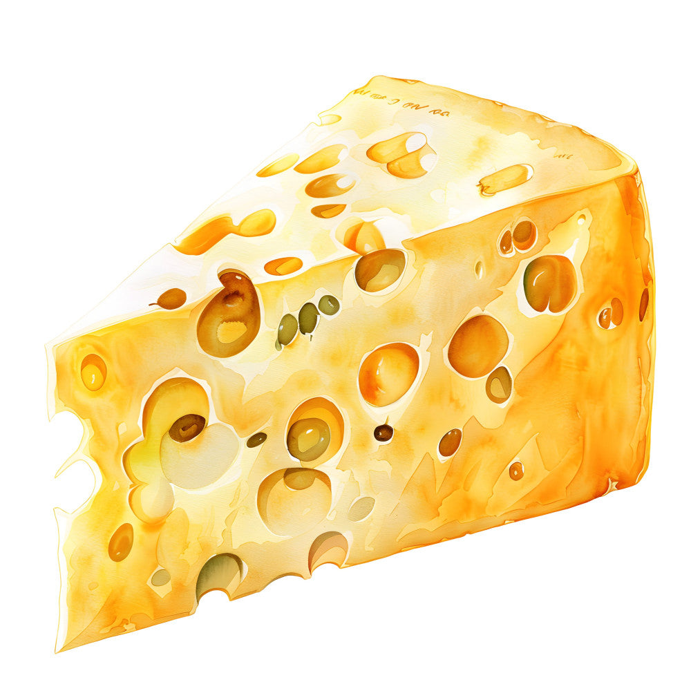 Watercolor Cheese Fabric Panel 24