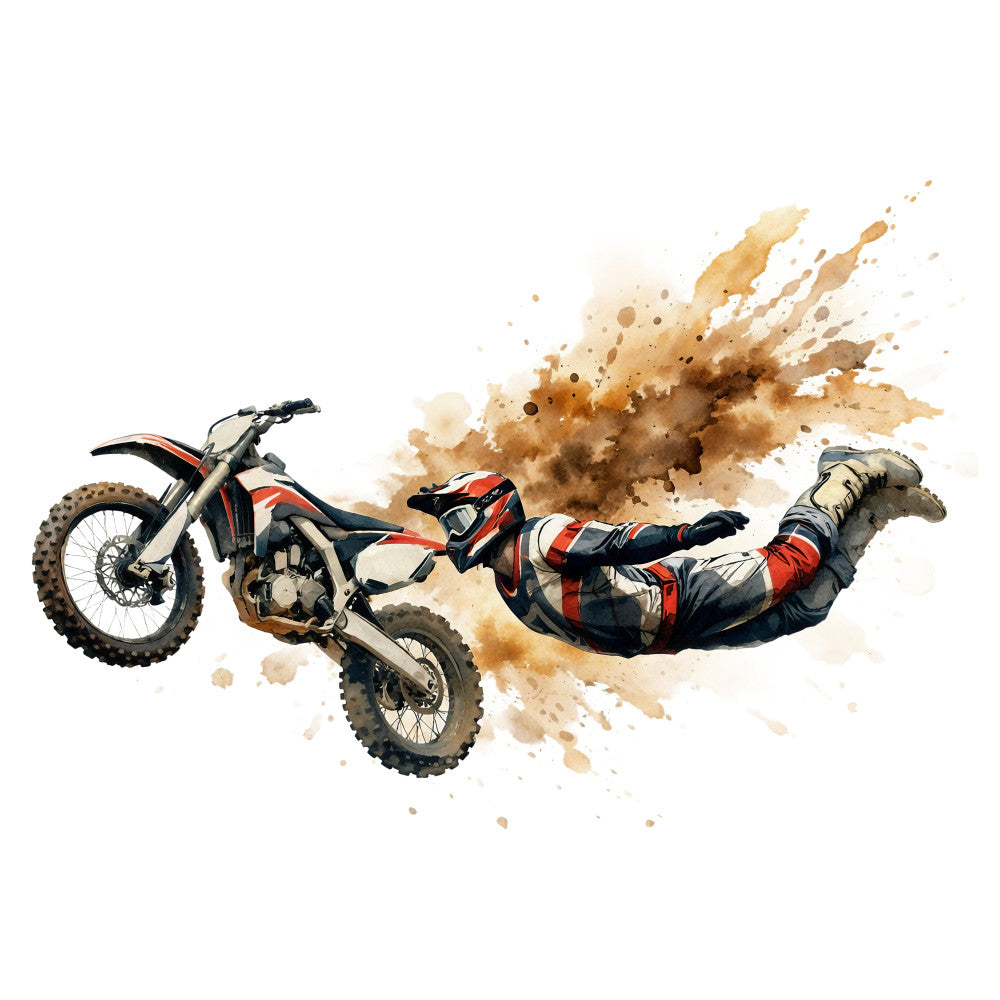 Watercolor Dirt Bike Fabric Panel 8
