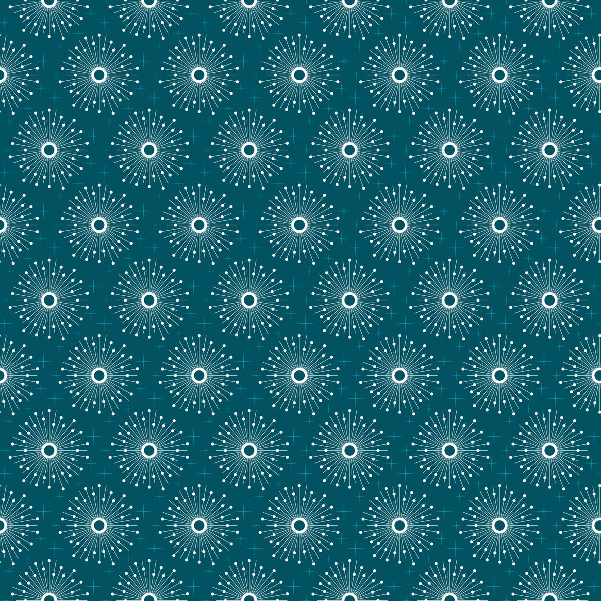 Daily Deal: Atomic Starbursts Pattern 5 Quilting Cotton Fabric - 118" x 1 Yard"