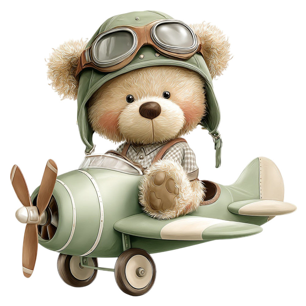 Watercolor Teddy Bear Fabric Panel 27