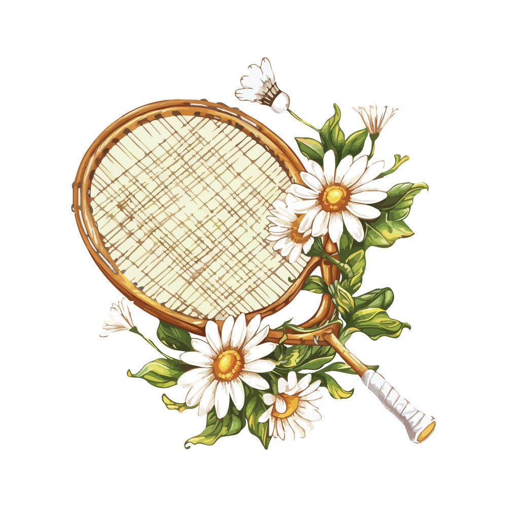Watercolor-Badminton Fabric Panel 25