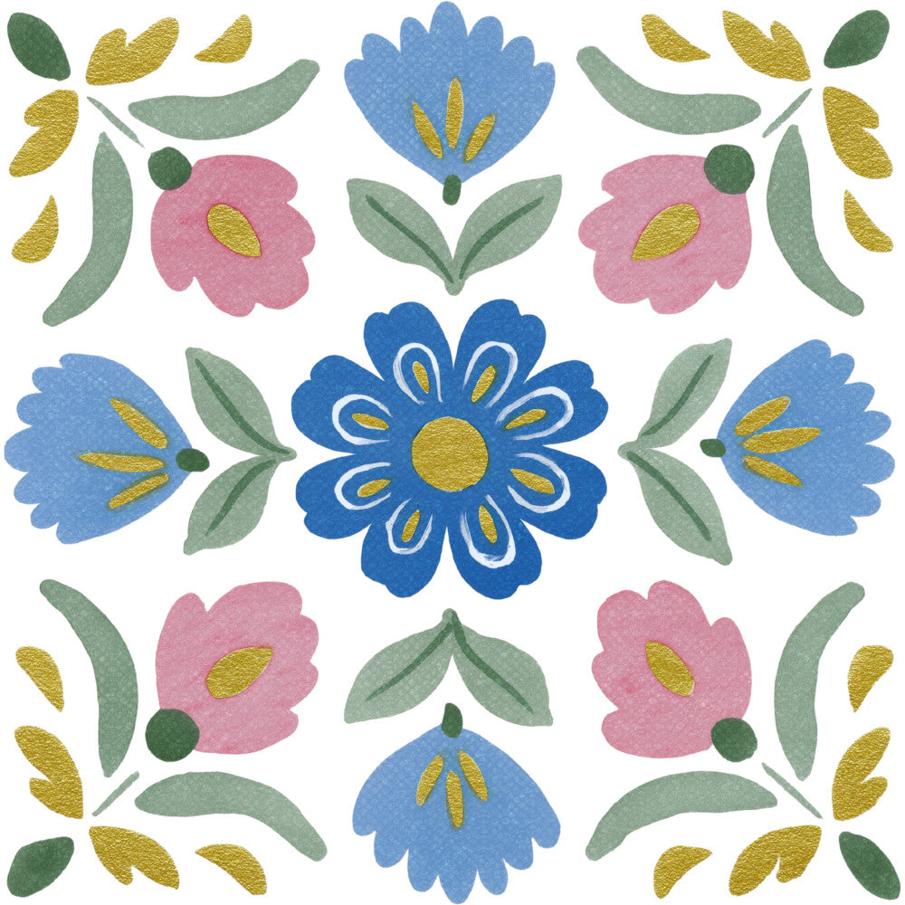 Floral Kaleidoscope Fabric Panel 12