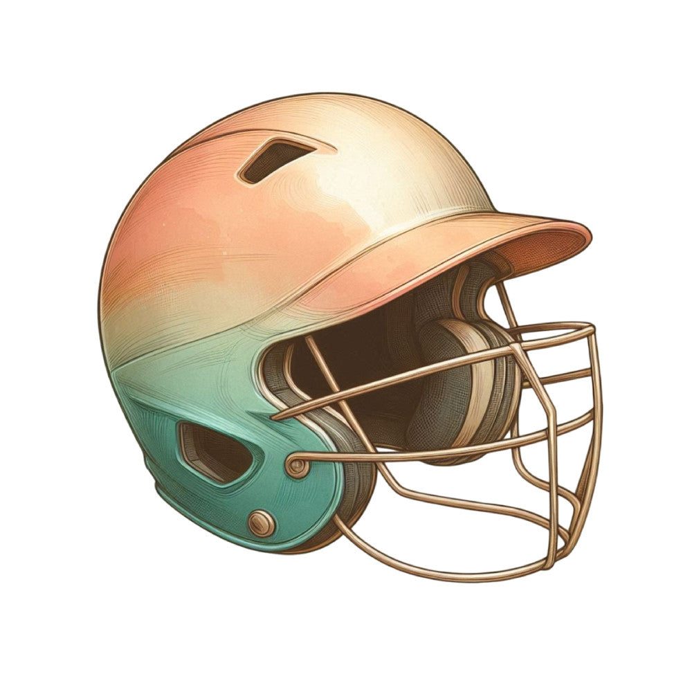Watercolor Softball Fabric Panel 23