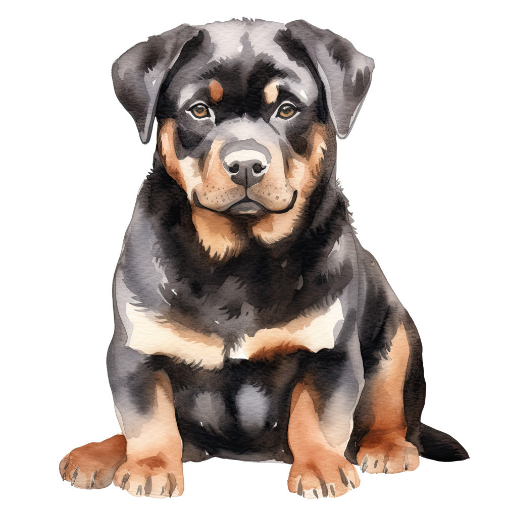 Watercolor Rottweiler Fabric Panel 10