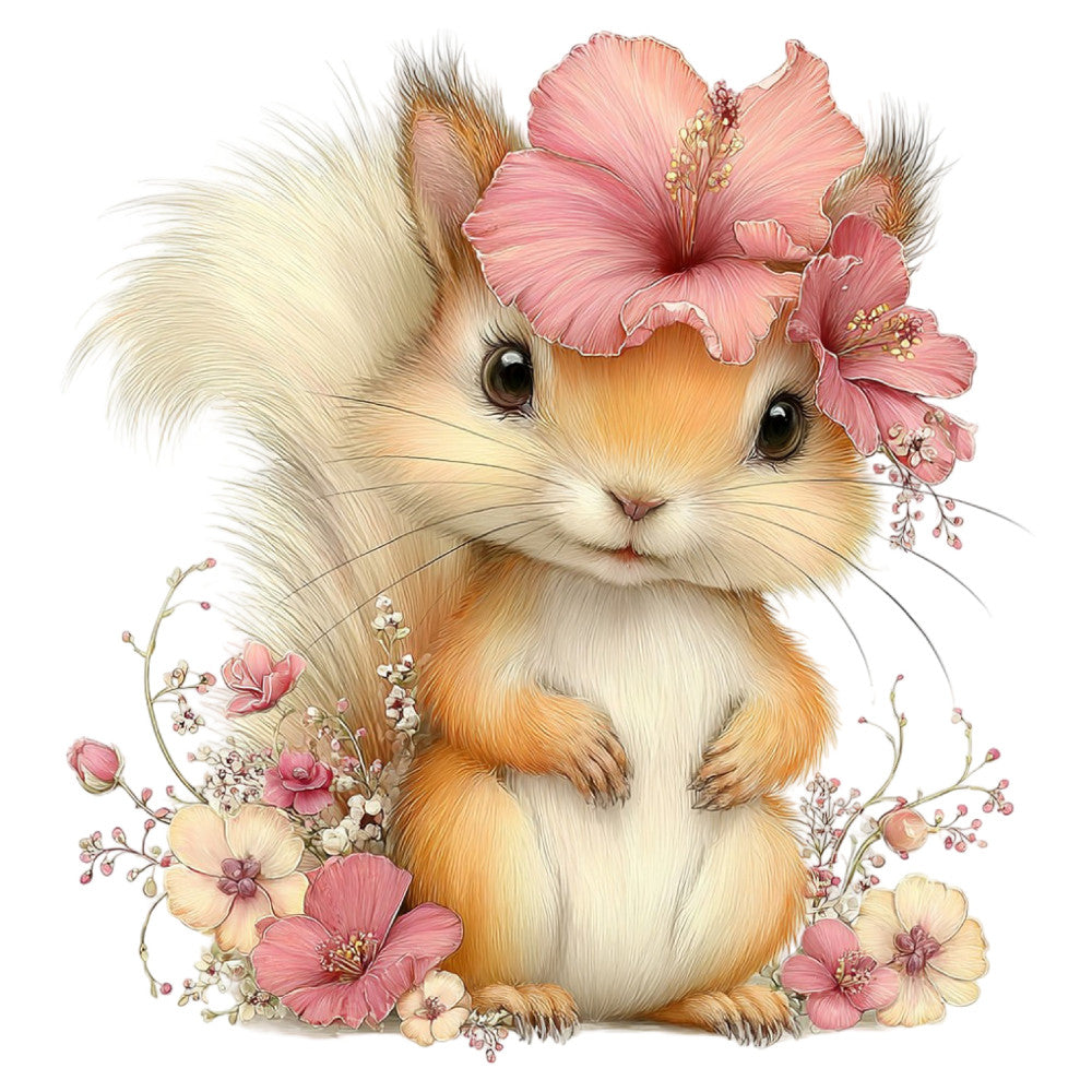 Whimsical Summer Squirrel Fabric Panel 28