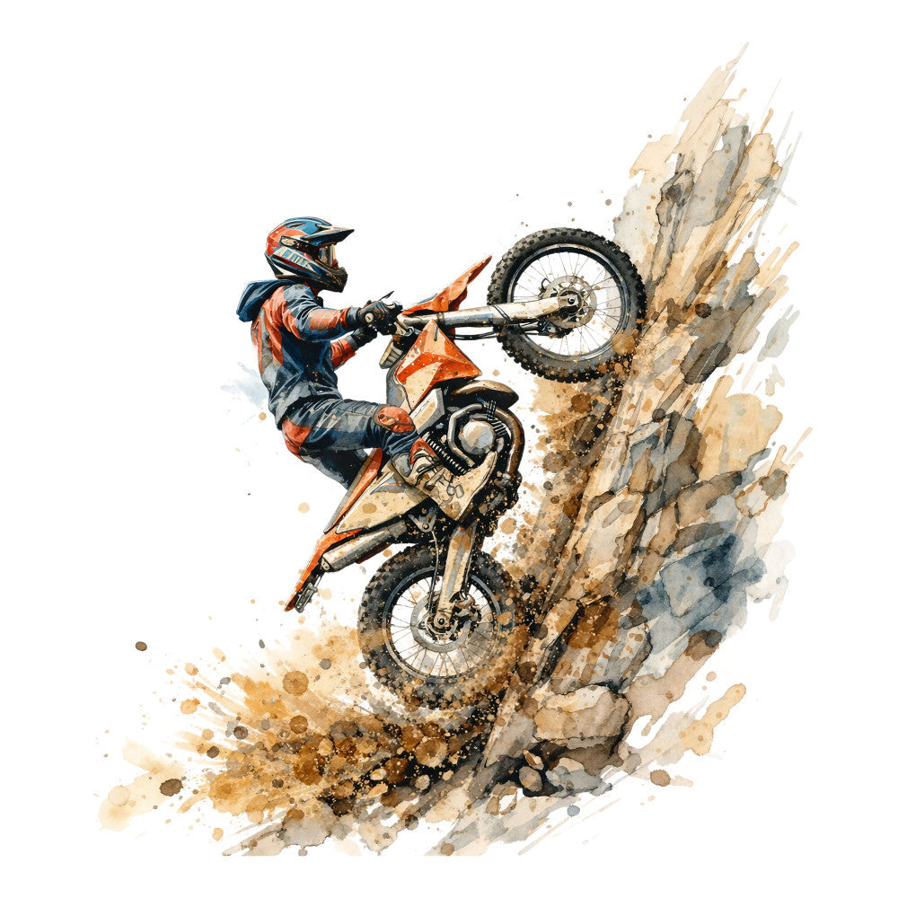 Watercolor Dirt Bike Fabric Panel 16