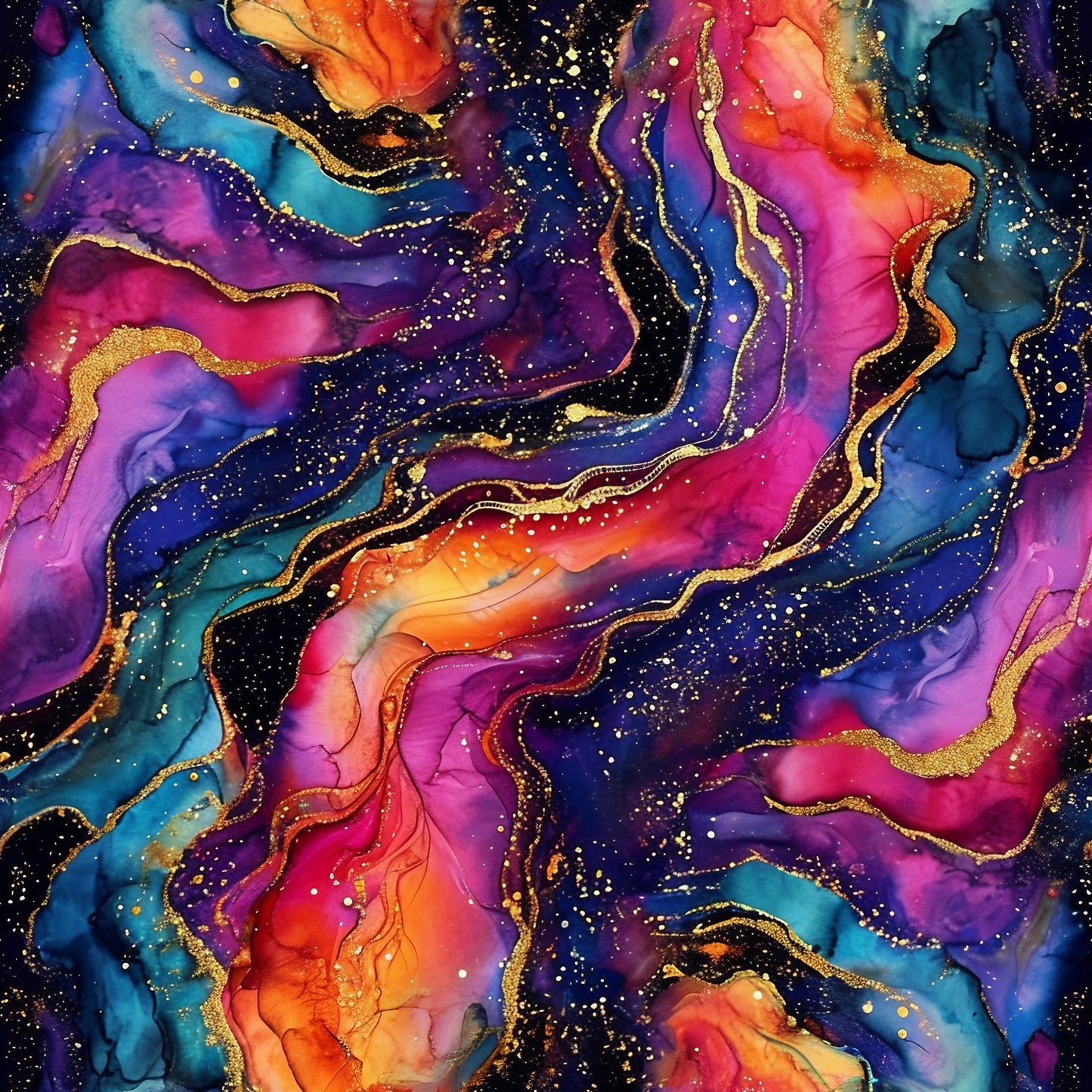 Daily Deal: Alcohol Ink Paisley Pattern 2 Quilting Cotton Fabric - 45" x 2 Yards"