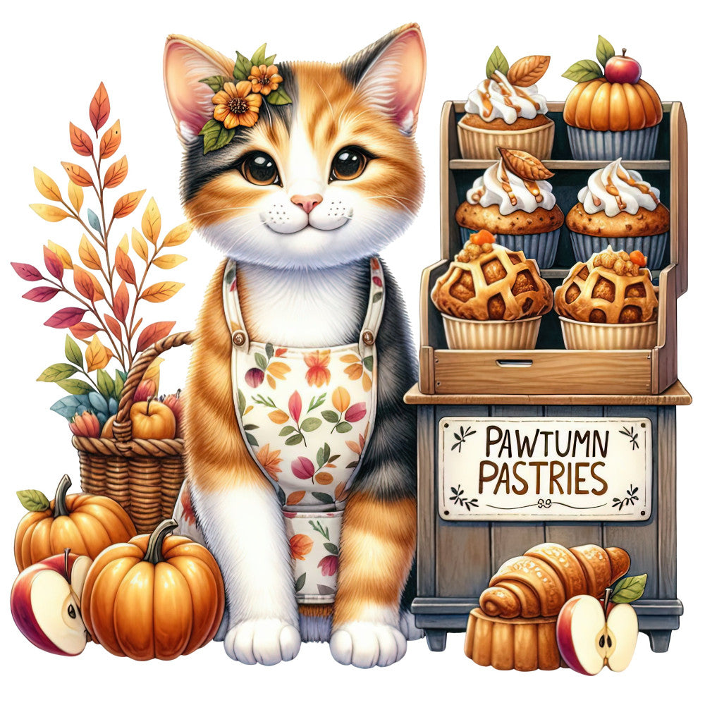 Autumn Cats Fabric Panel 109