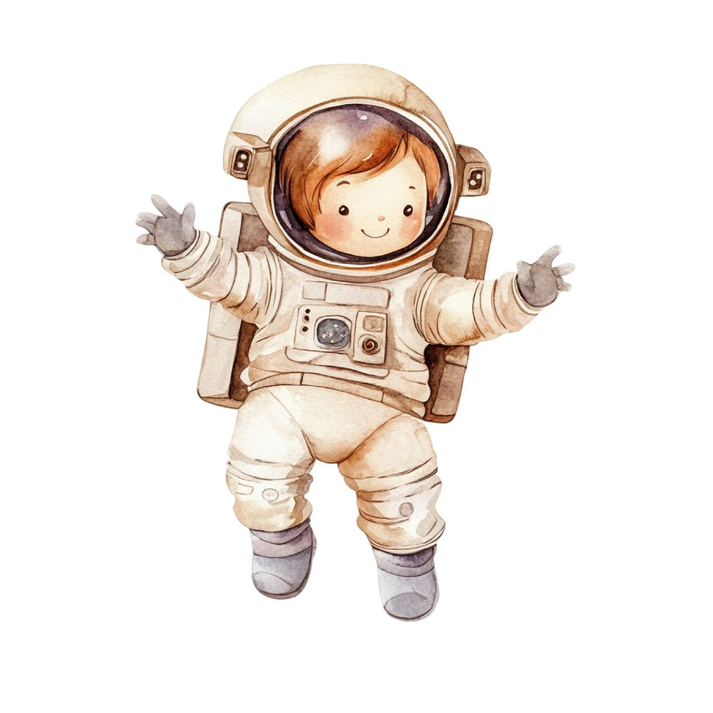 Watercolor Space Adventure Fabric Panel 32