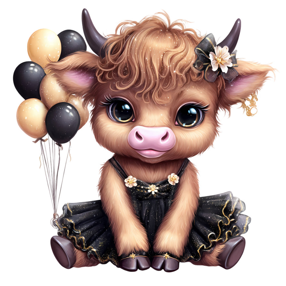 Adorable Highland Cows Fabric Panel 26