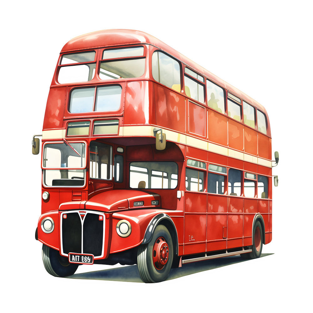 Watercolor Hello London Fabric Panel 23