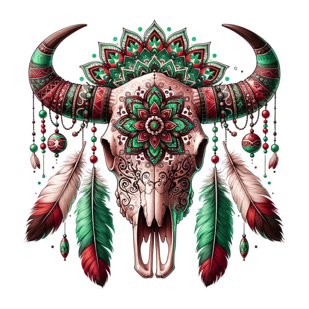 Tribal Skulls Fabric Panel 6