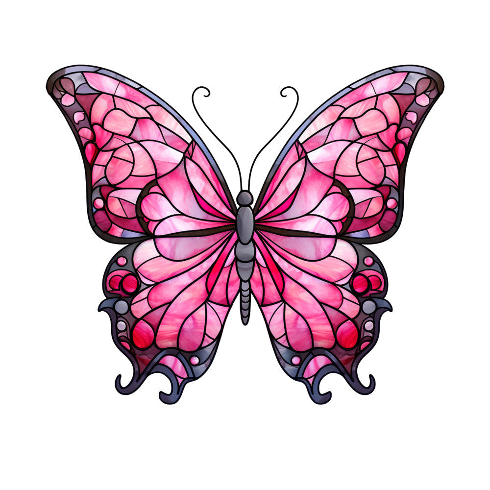 Breast Cancer Awareness Butterflies Fabric Panel 4