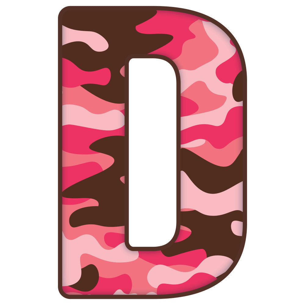 Pink Camo Alphabet Fabric Panel 32