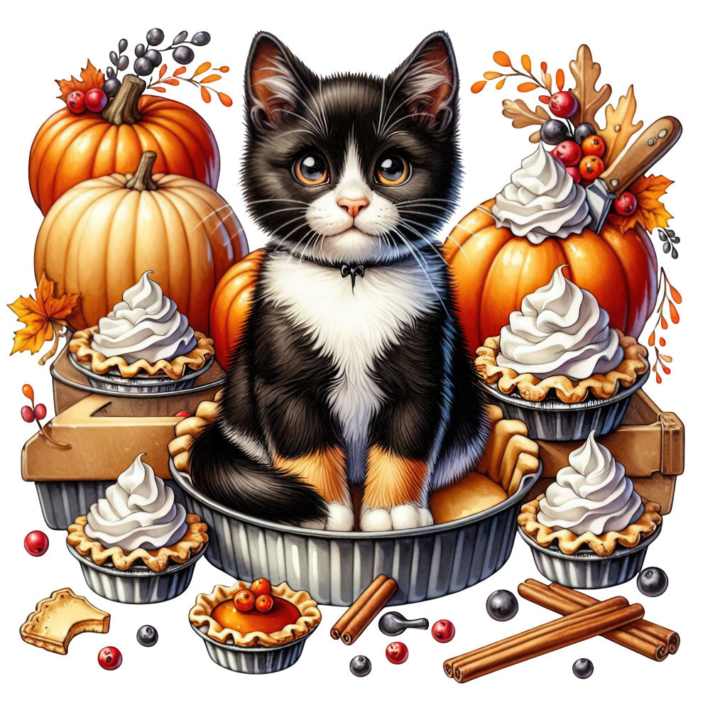 Autumn Cats Fabric Panel 50