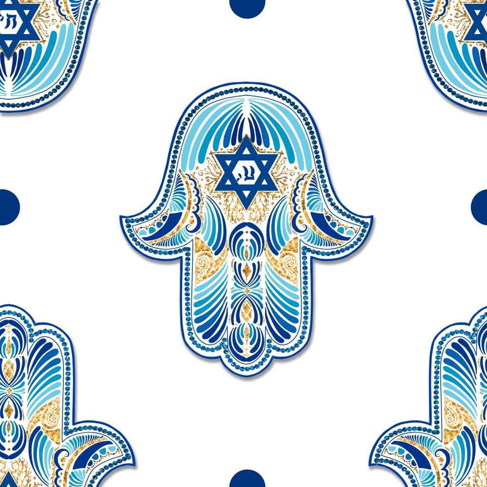 Daily Deal: Shabbat Shalom Pattern 8 Quilting Cotton Fabric - Fat Quarter (18" x 22")