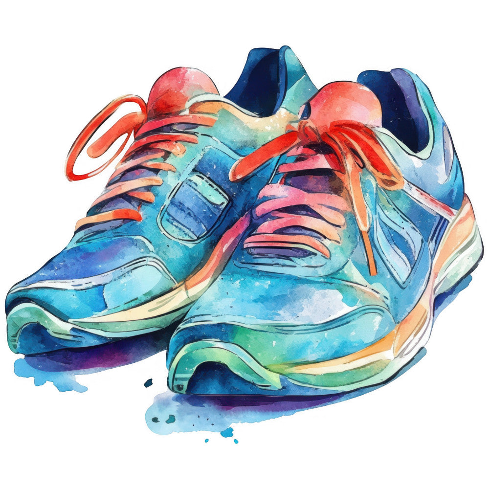 Watercolor Tennis Fabric Panel 2