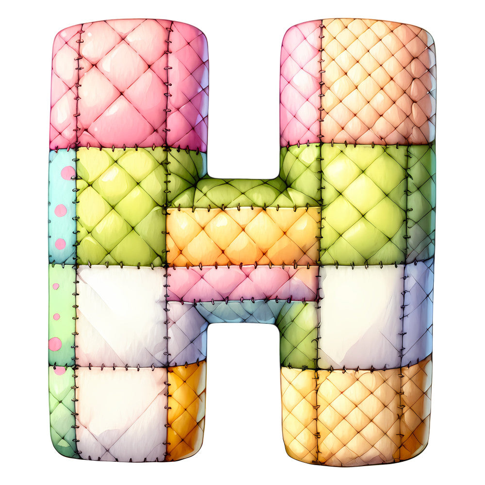 Pink Patchwork Alphabet Fabric Panel 45