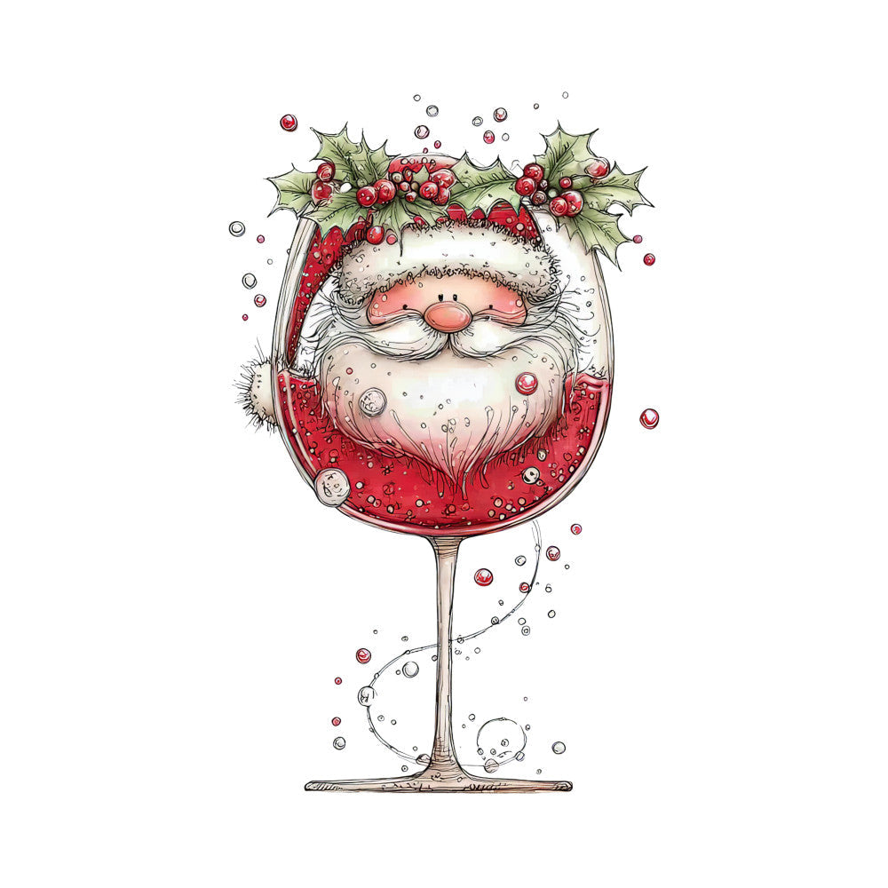 Whimsical Christmas Cocktail Fabric Panel 6