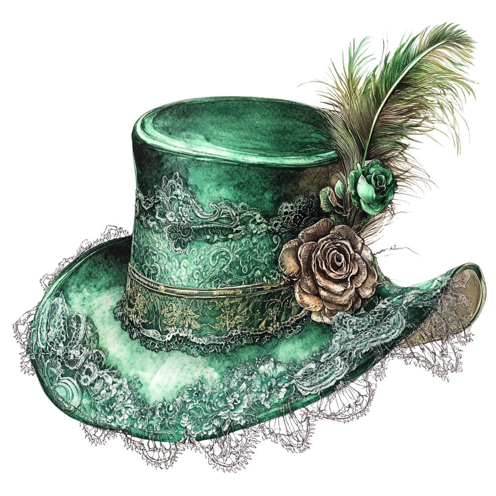 Emerald Victorian Lady Fabric Panel 44