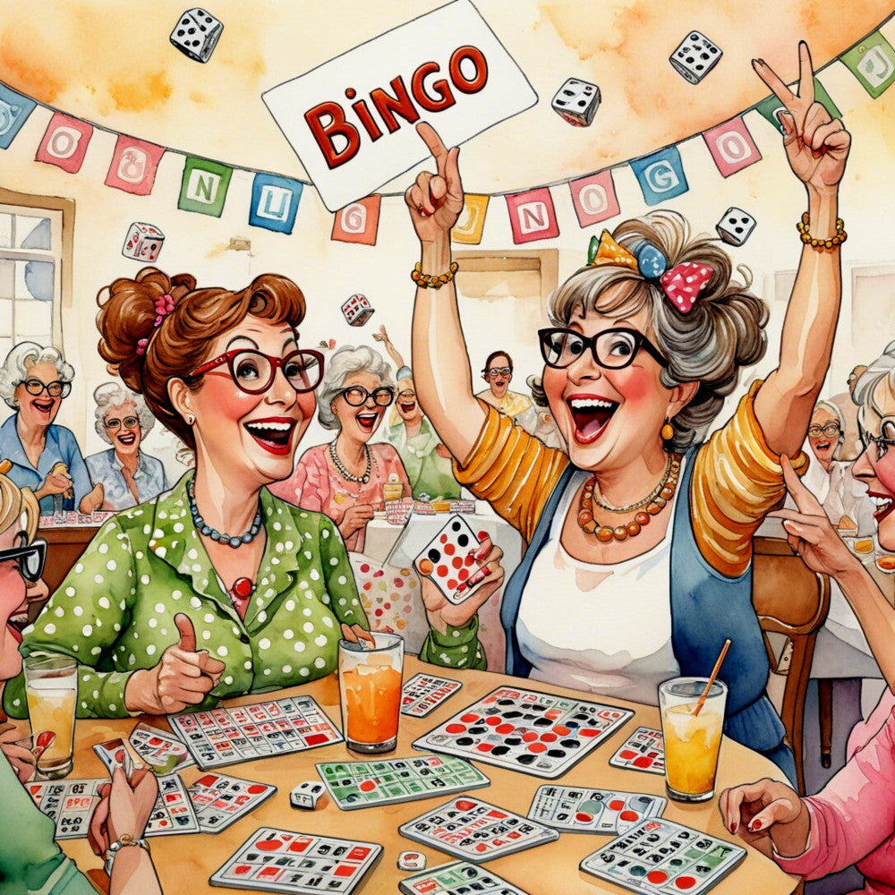 Funny Bingo Ladies Fabric Panel 2