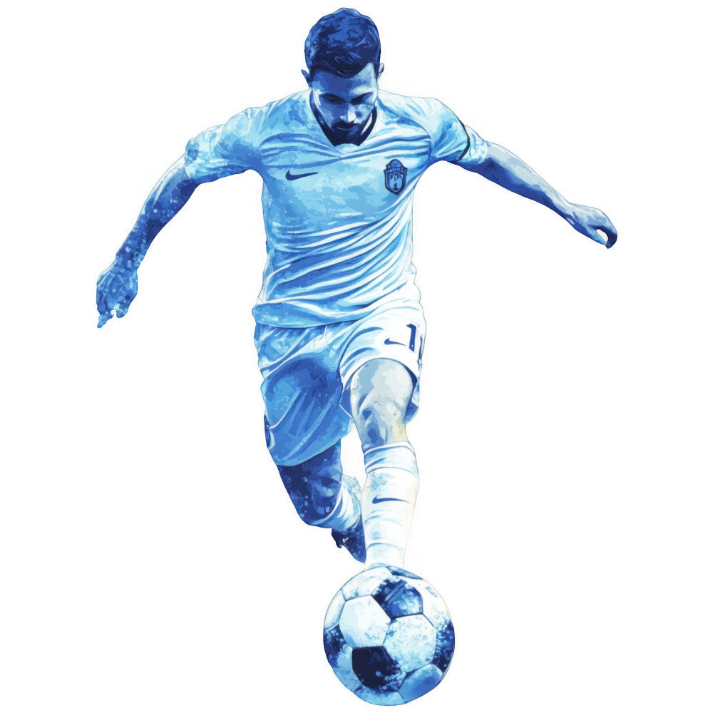 Watercolor Soccer Fabric Panel 7