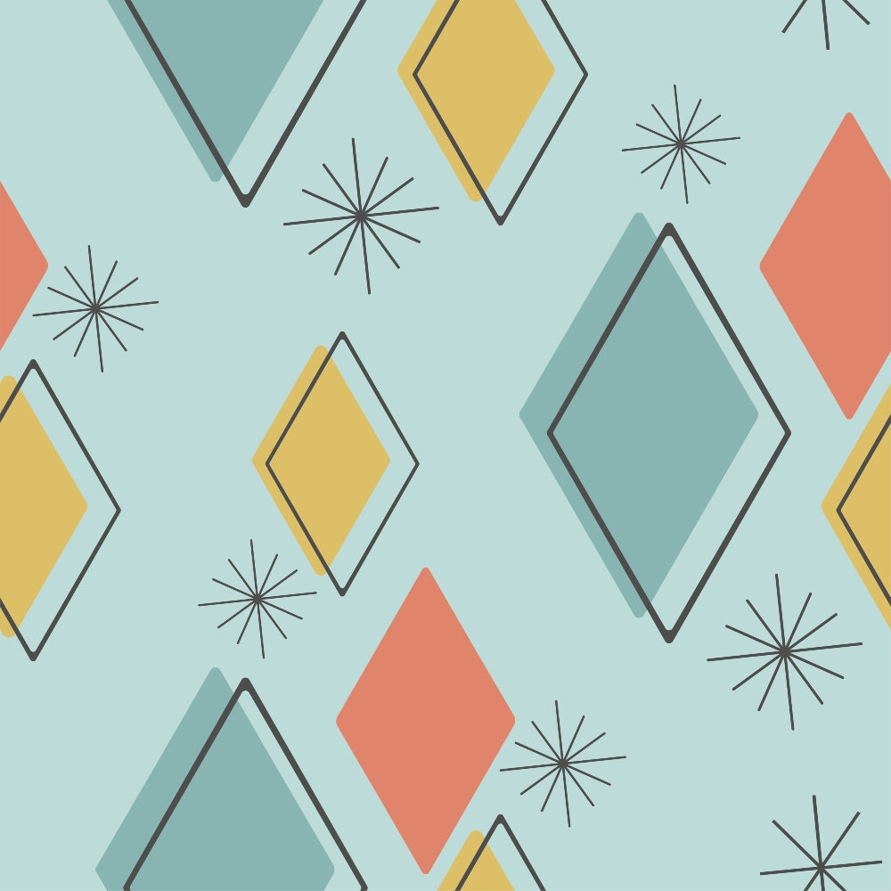 Daily Deal: Mid-Century Modern Pattern 30 Quilting Cotton Fabric - 45" x 2 Yards"