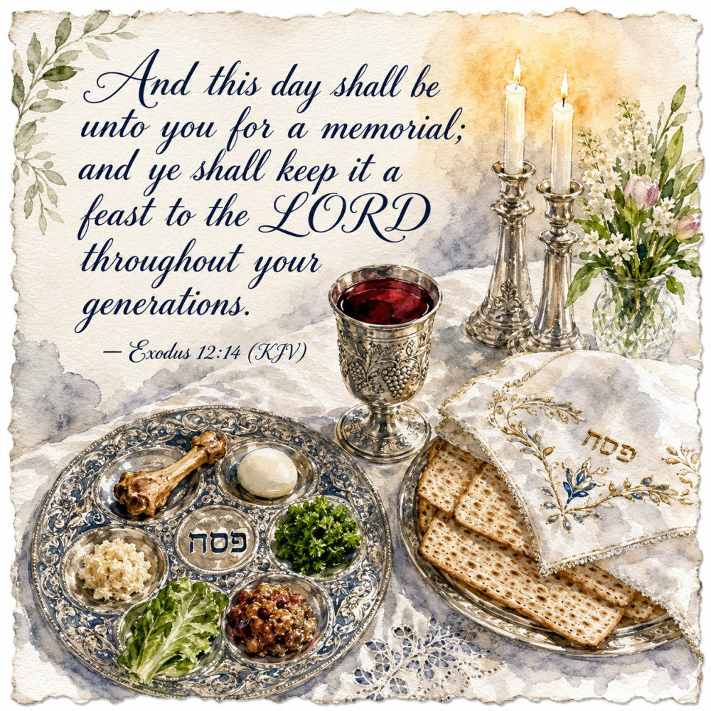 Inspirational Hebrew Verses Fabric Panel 12