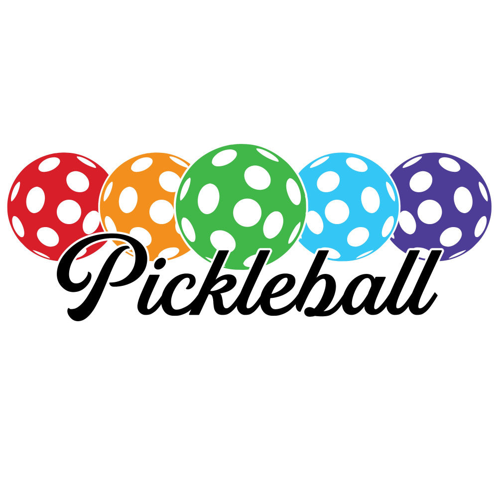 Pickleball Colored Balls Fabric Panel 1