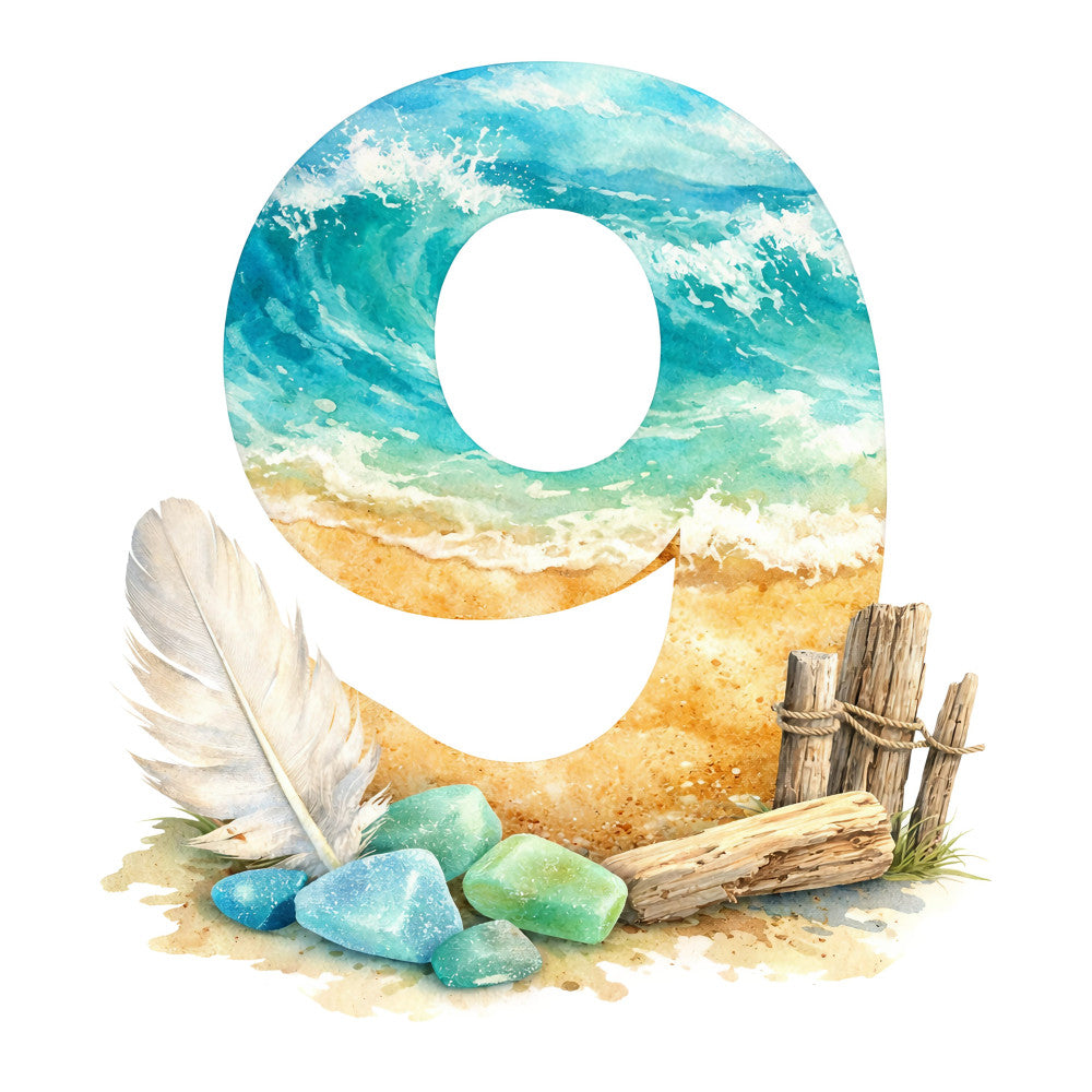 Summer Beach Alphabet Fabric Panel 14