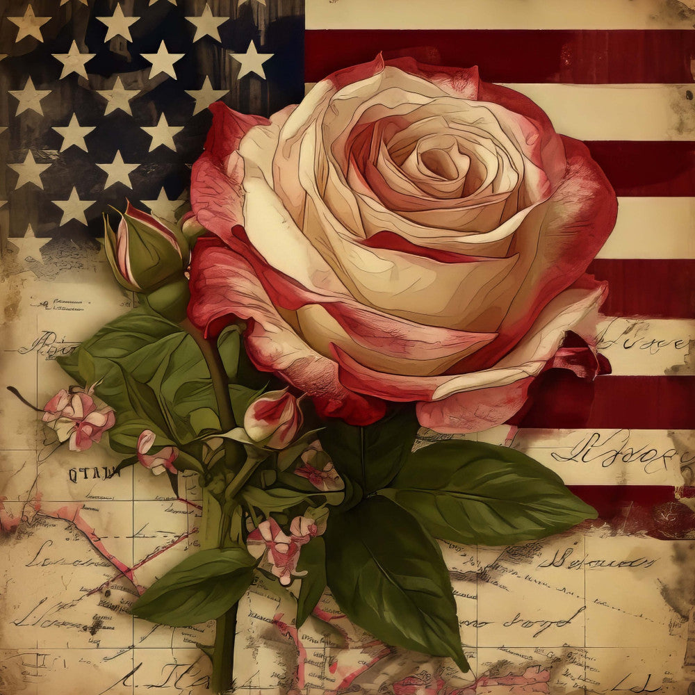 Vintage Patriotic Fabric Panel 9