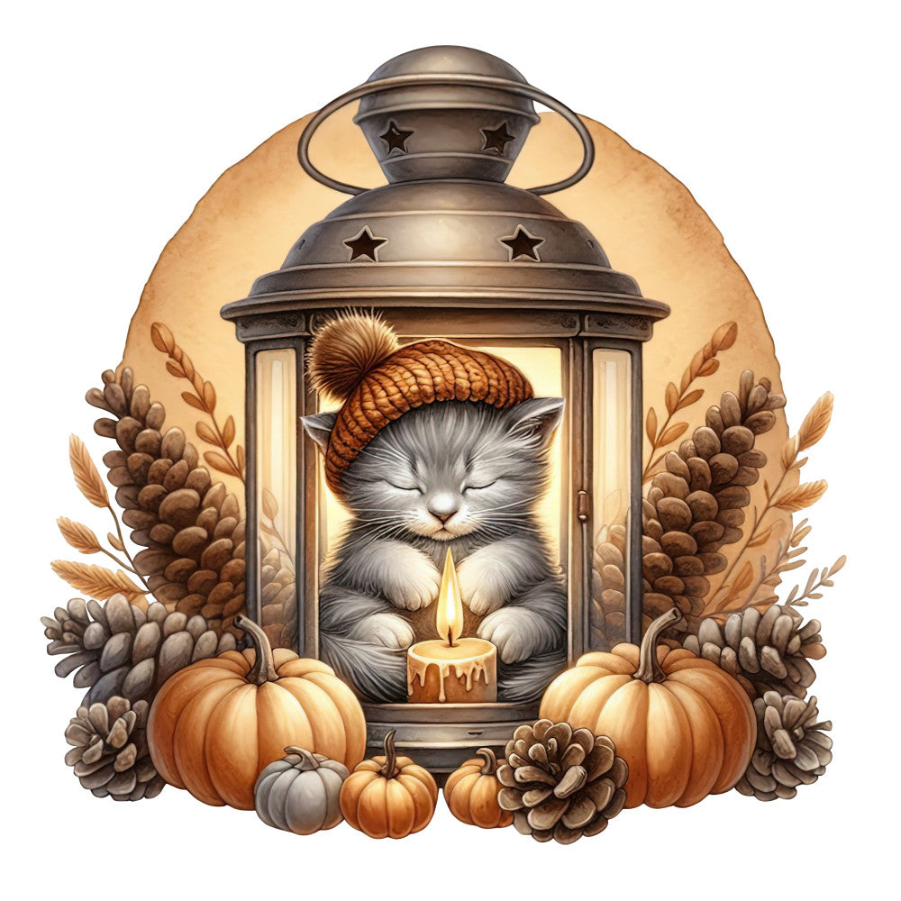 Autumn Cats Fabric Panel 6