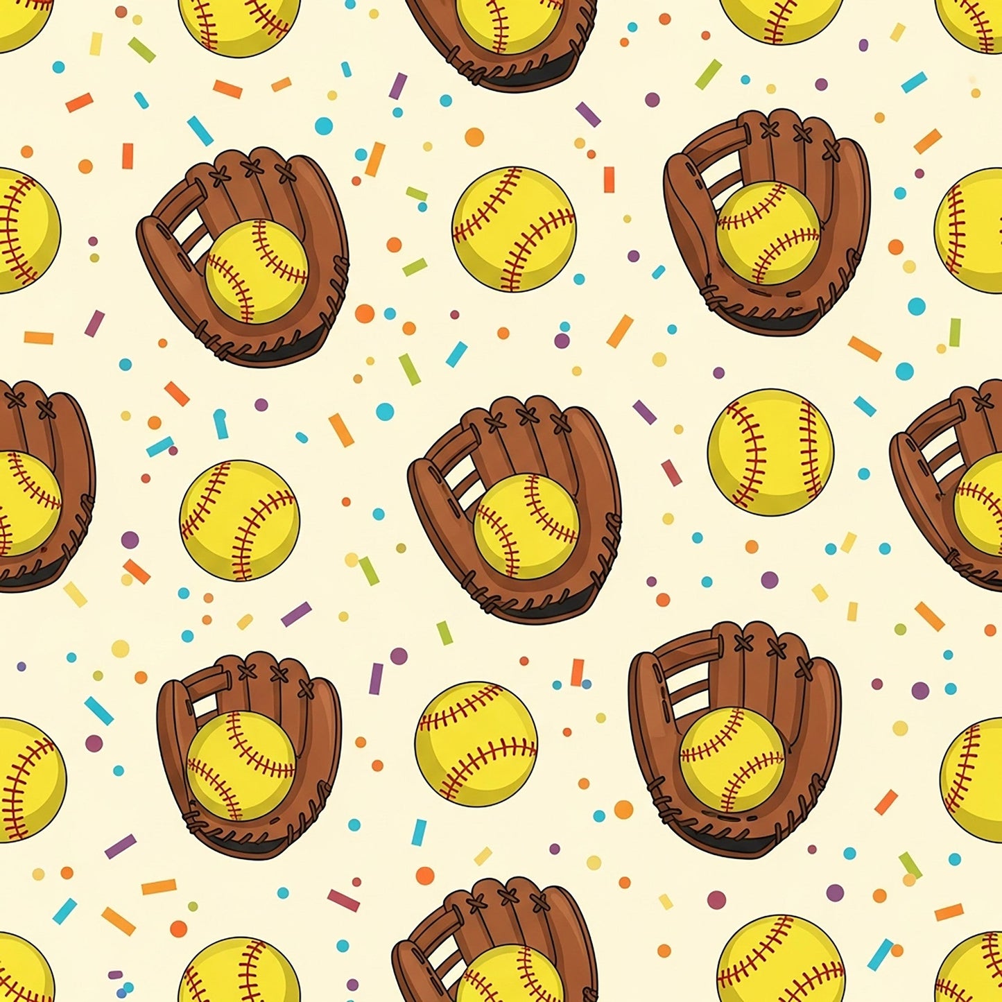 Daily Deal: Softball Champions Pattern 1 Quilting Cotton Fabric - 45" x 0.5 Yards"