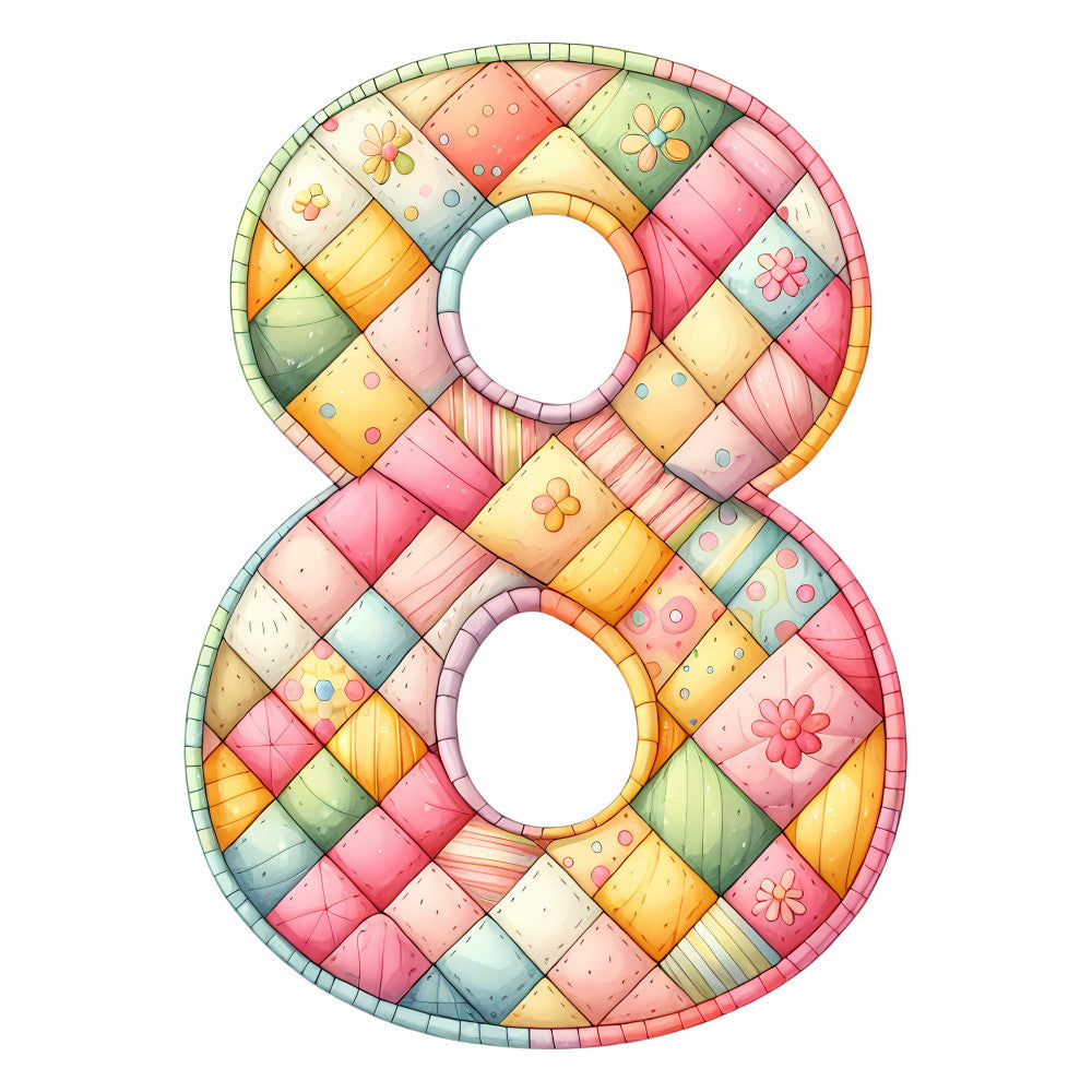 Pink Patchwork Alphabet Fabric Panel 12