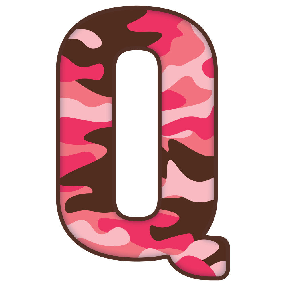 Pink Camo Alphabet Fabric Panel 9