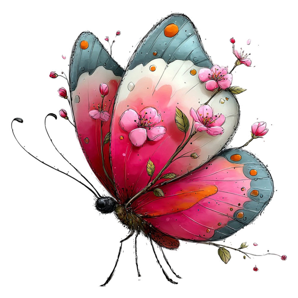 Whimsical Summer Butterfly Fabric Panel 21