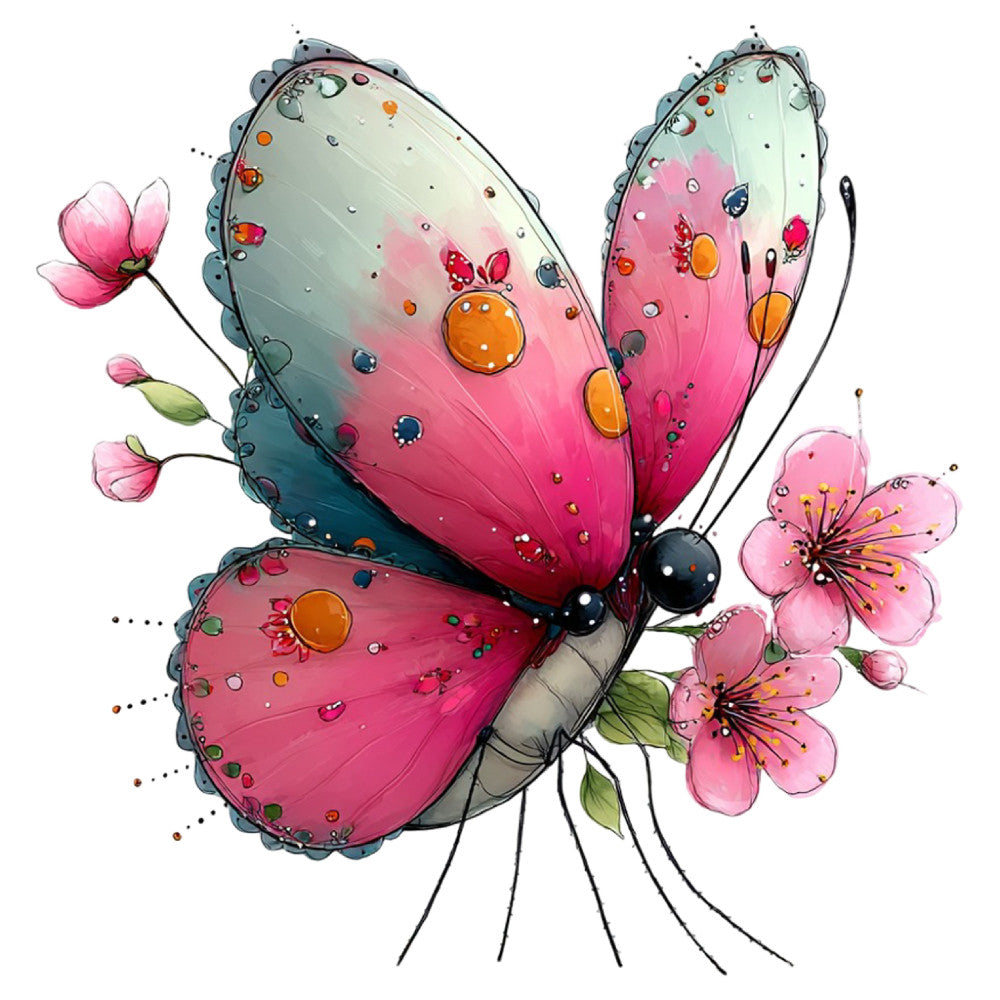 Whimsical Summer Butterfly Fabric Panel 11