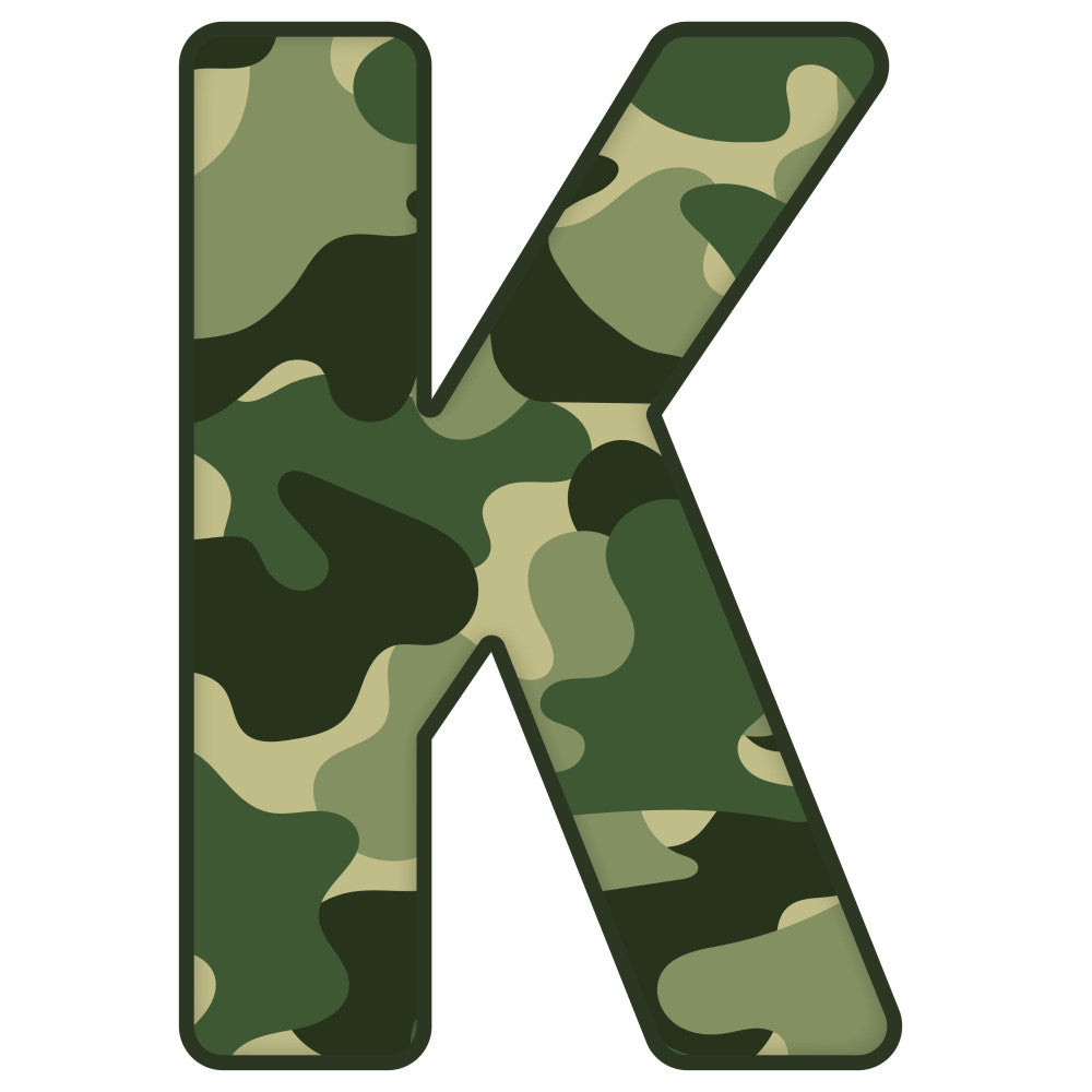 Green Camo Alphabet Fabric Panel 3
