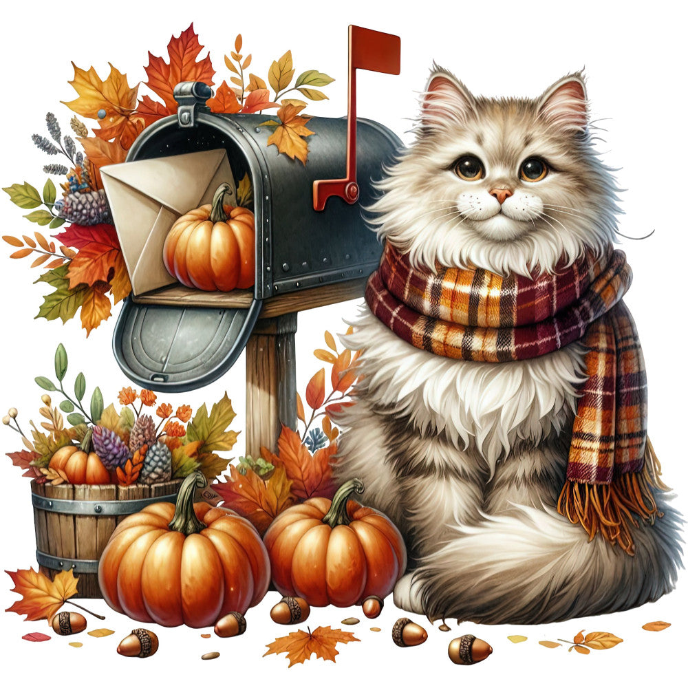 Autumn Cats Fabric Panel 65