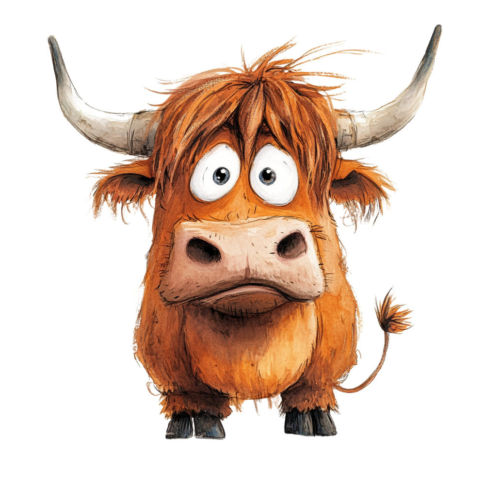 Adorable Highland Cow Fabric Panel 9