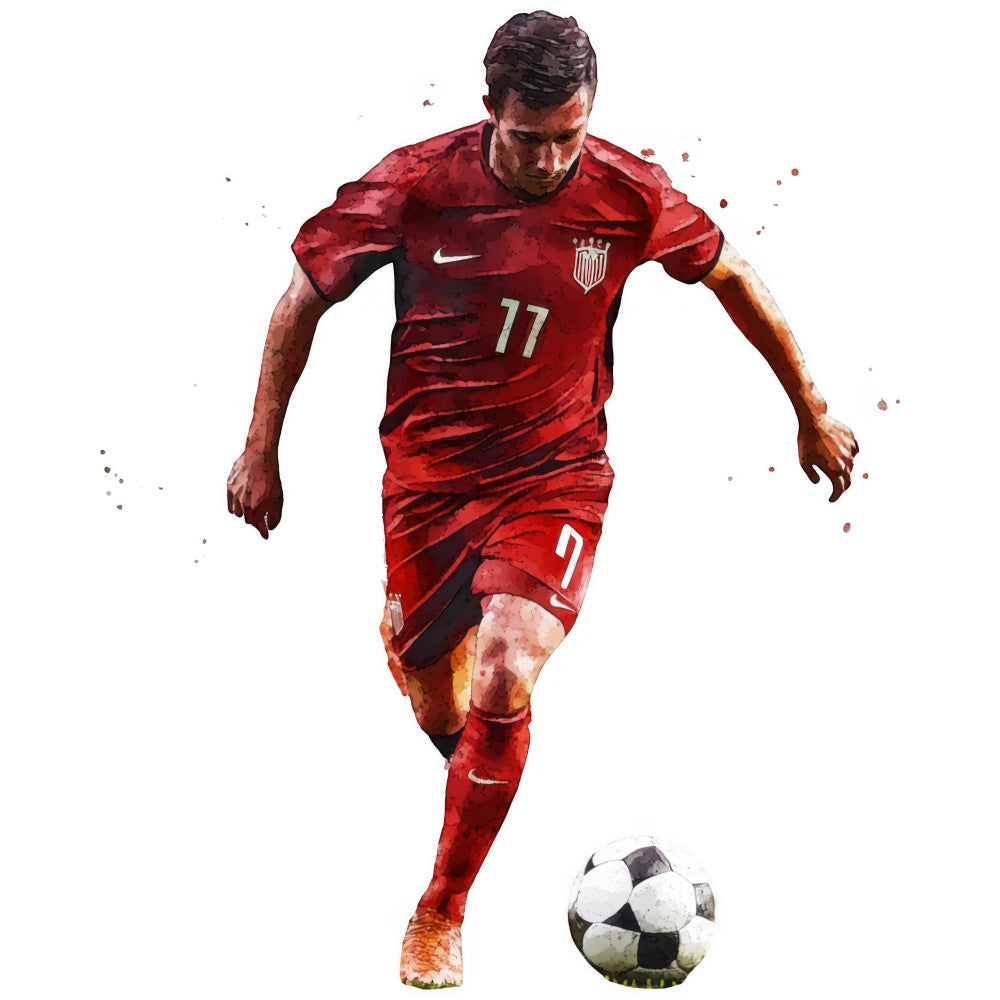 Watercolor Soccer Fabric Panel 8