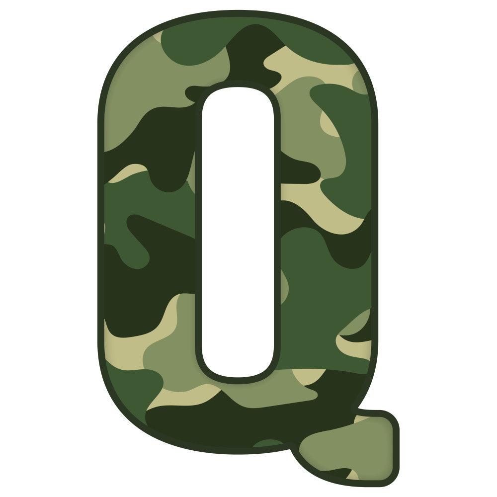 Green Camo Alphabet Fabric Panel 9