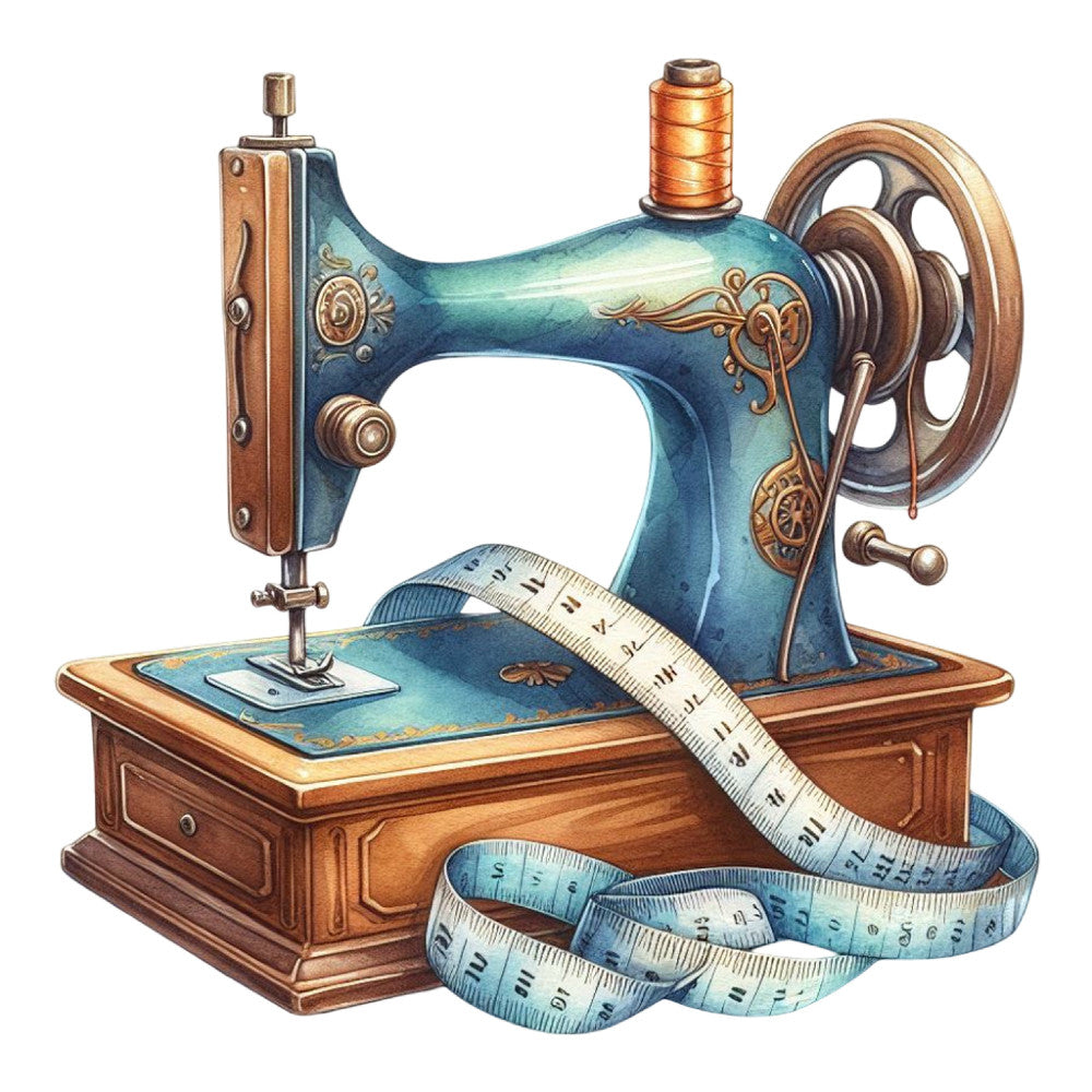 Vintage Sewing Machine Fabric Panel 1