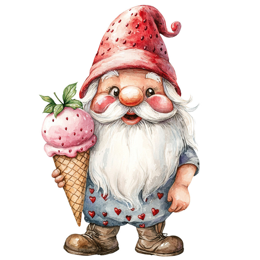 Ice Cream Gnome Fabric Panel 18