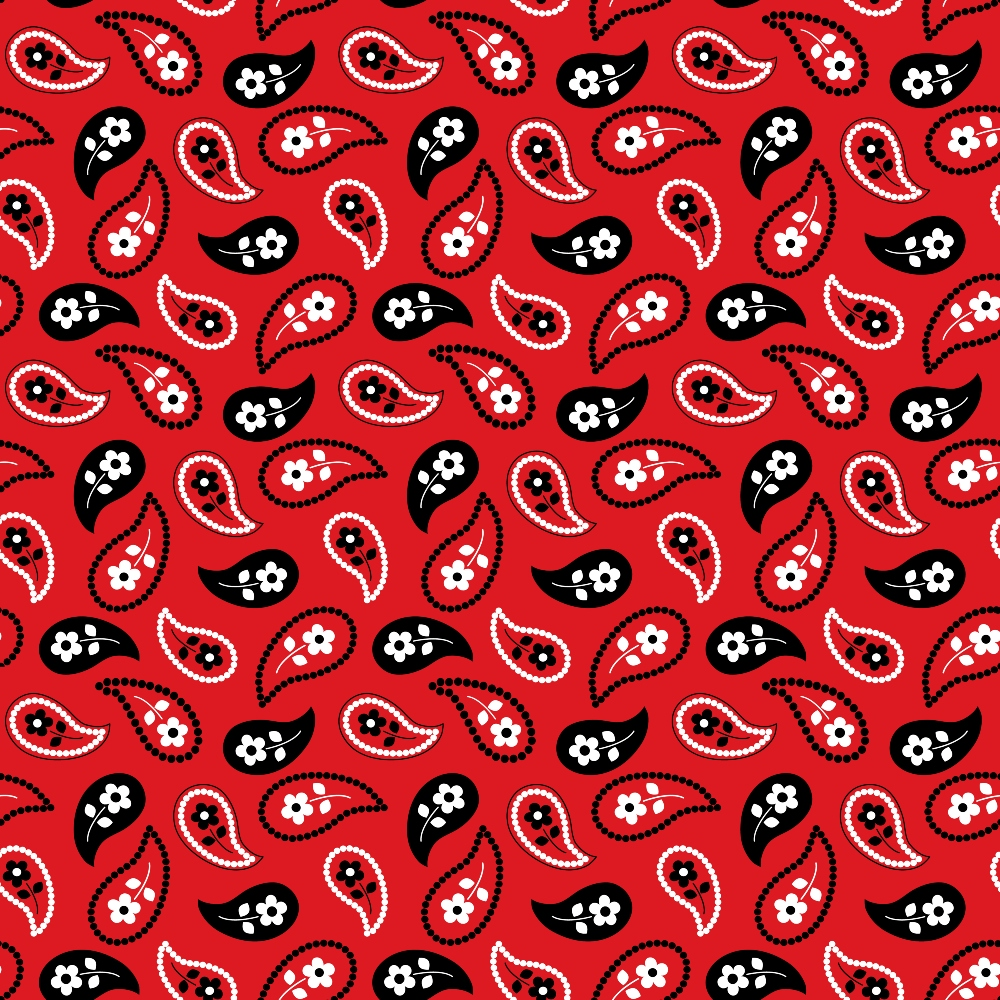 Daily Deal: Red Bandana Pattern 11 Quilting Cotton Fabric - 45" x 1 Yard"