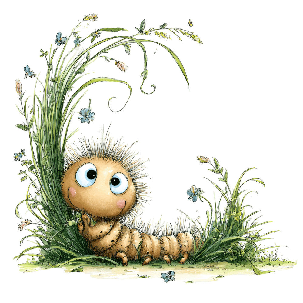 Whimsical Caterpillar Fabric Panel 23