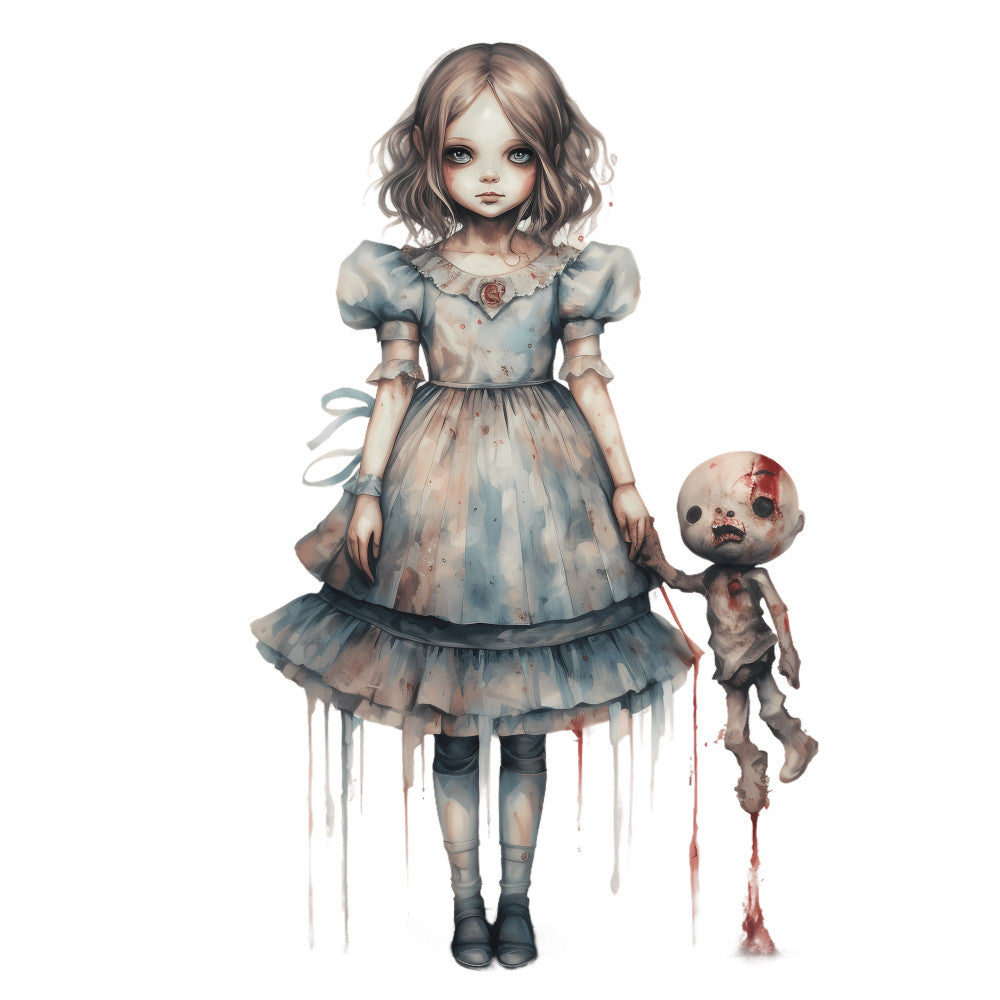 Creepy Horror Evil Dolls Fabric Panel 13